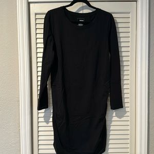 Maternity Black Long Sleeve T Shirt Dress